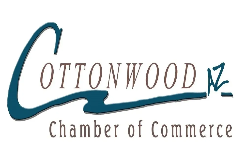 Logo reading 'Cottonwood AZ Chamber of Commerce' with stylized text.